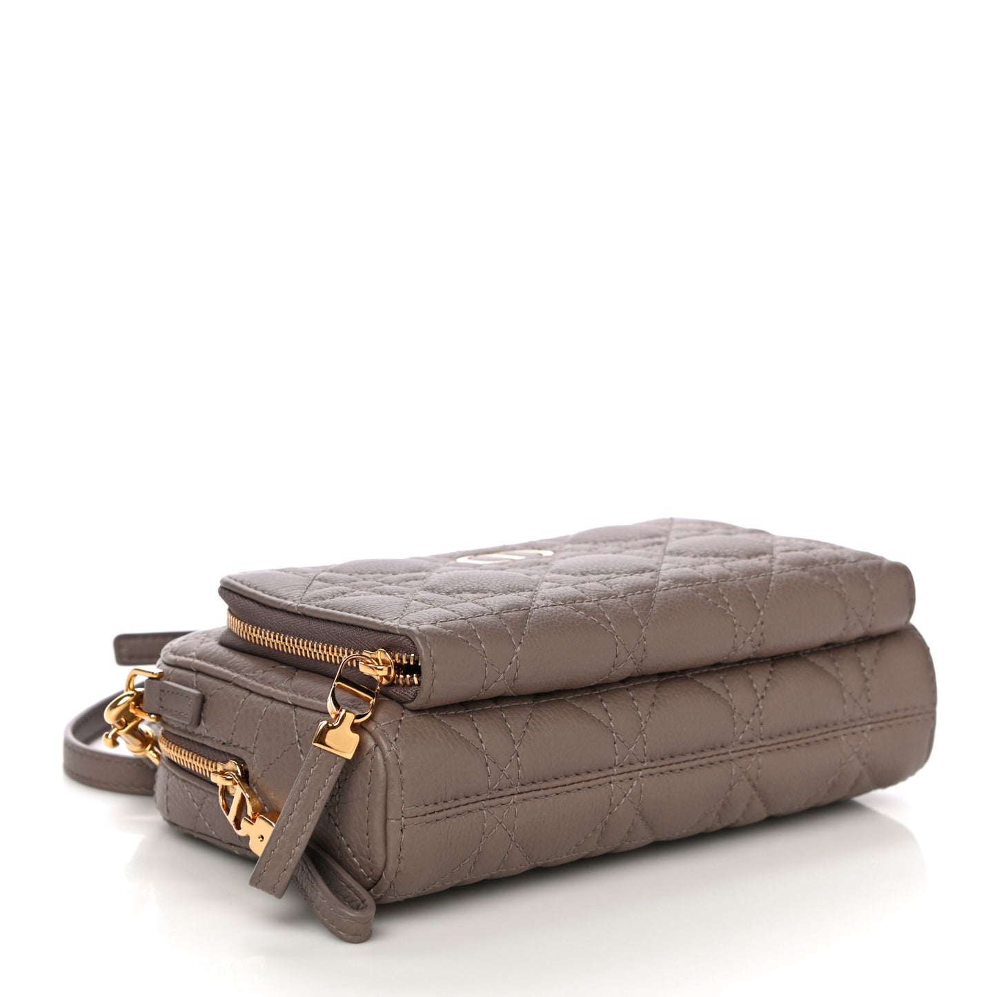 Supple Calfskin Caro Double Pouch Warm Taupe