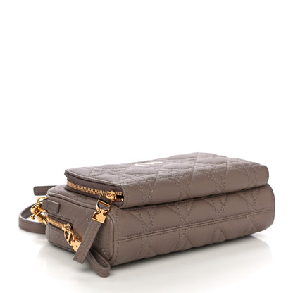 Christian Dior Supple Calfskin Caro Double Pouch Warm Taupe 4 of 10