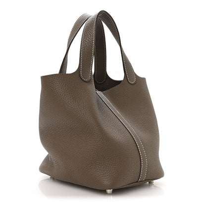 Hermes Taurillon Clemence Picotin Lock 18 PM Etoupe 3 of 13