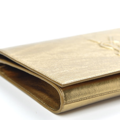 Saint Laurent Metallic Calfskin Monogram Large Belle De Jour Clutch Gold 8 of 10
