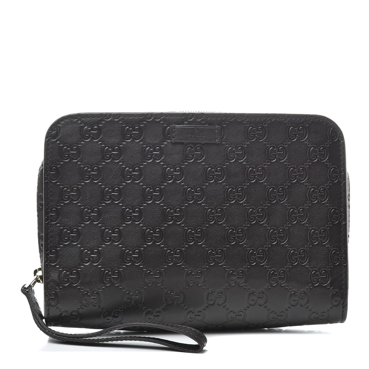Gucci Guccissima Zip Clutch Dark Brown 1 of 7