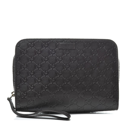 Gucci Guccissima Zip Clutch Dark Brown 1 of 7