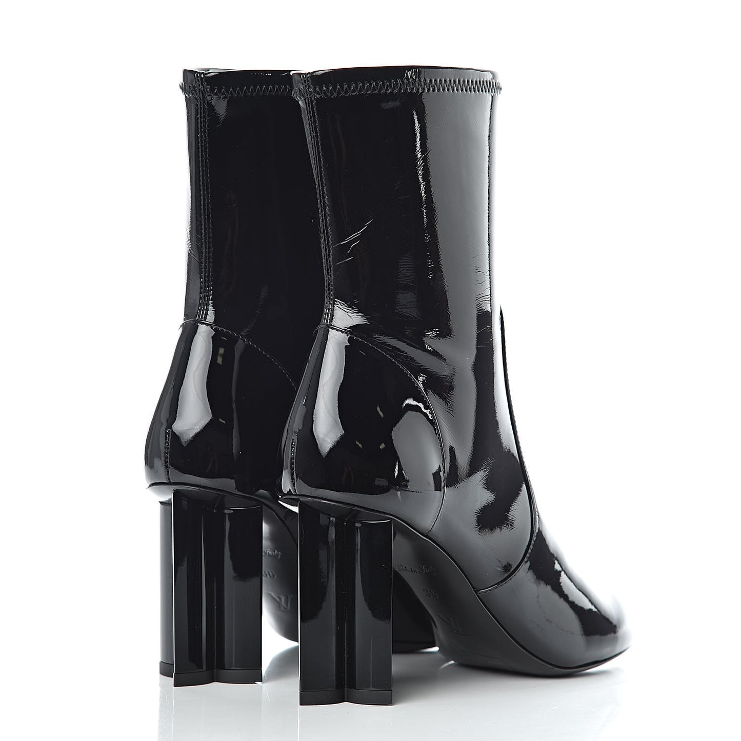 Patent Silhouette Ankle Boots 36 Black