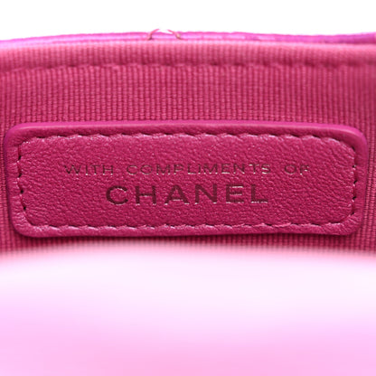 Chanel Iridescent Mirror Goatskin Hook Card Holder Fuchsia 9 of 11