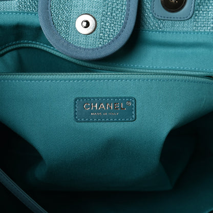 Chanel Mixed Fibers Striped Medium Deauville Tote Blue 6 of 10