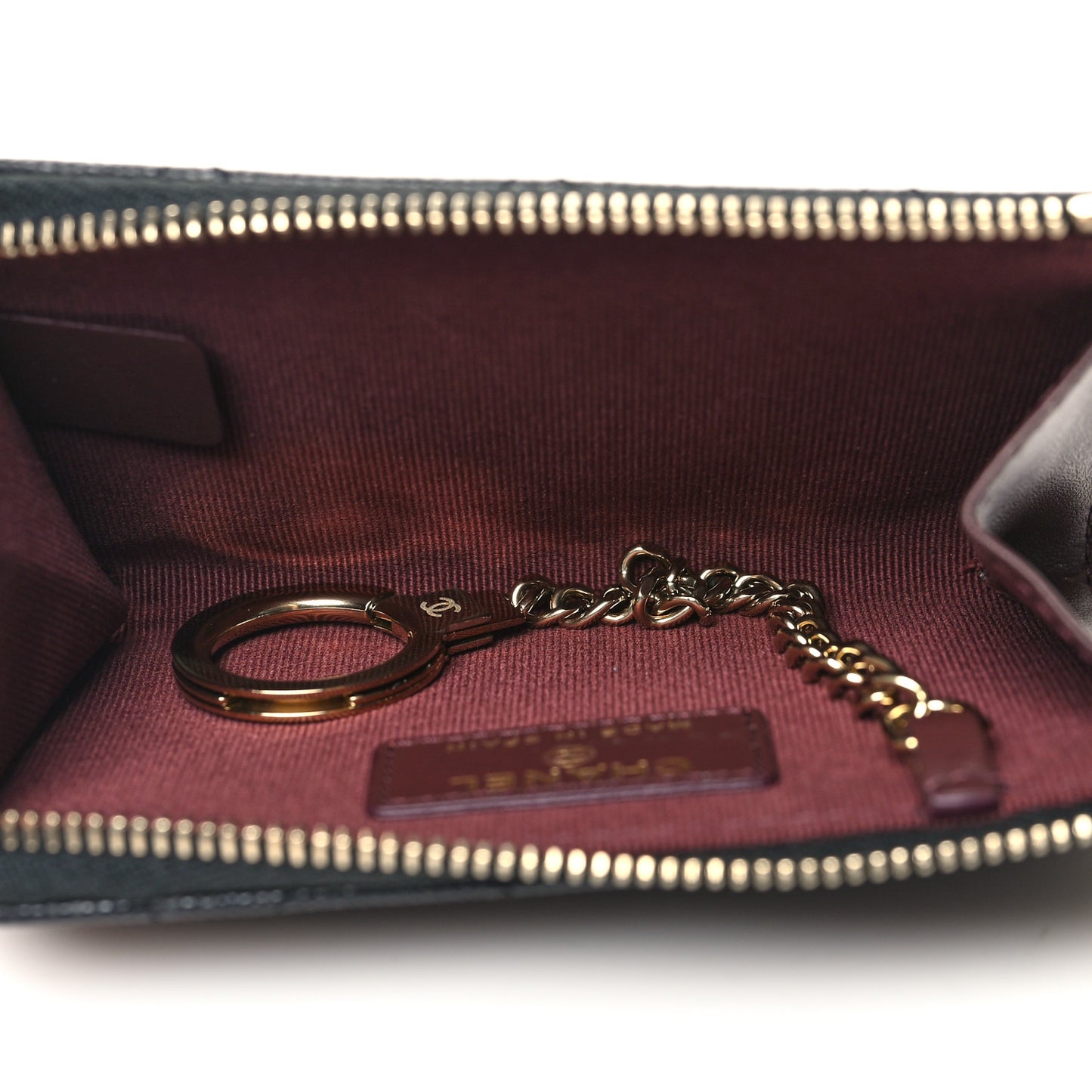 Caviar Quilted Zipped Key Holder Case Black