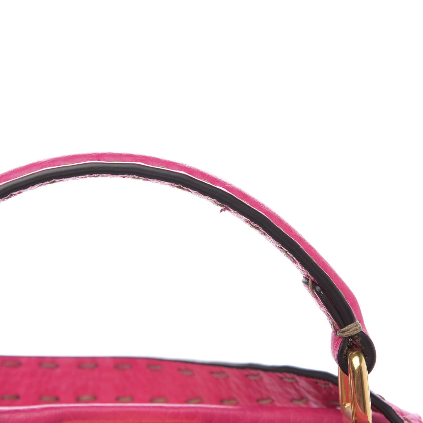 Cuoio Romano Selleria Mini Peekaboo Iconic Satchel Fuxia