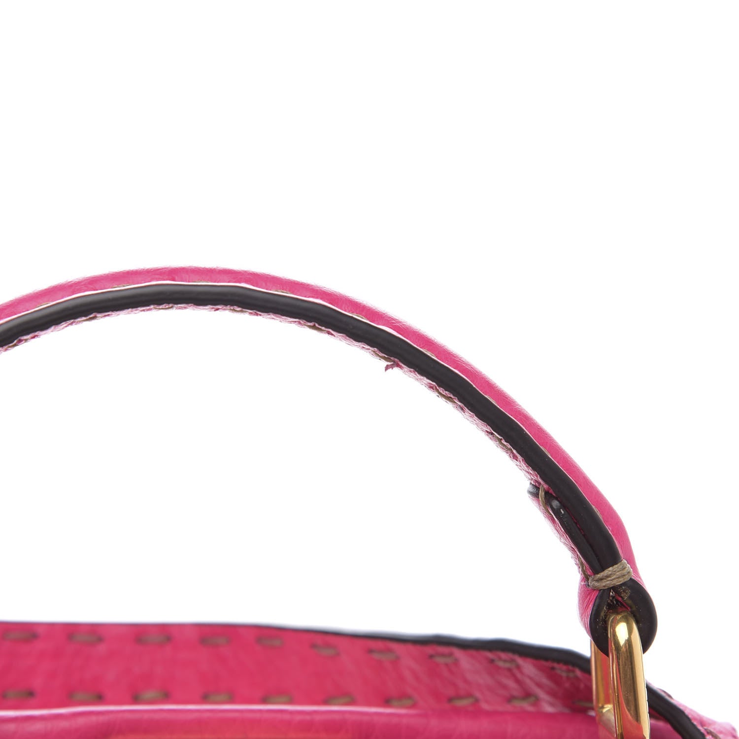 Fendi Cuoio Romano Selleria Mini Peekaboo Iconic Satchel Fuxia 10 of 10