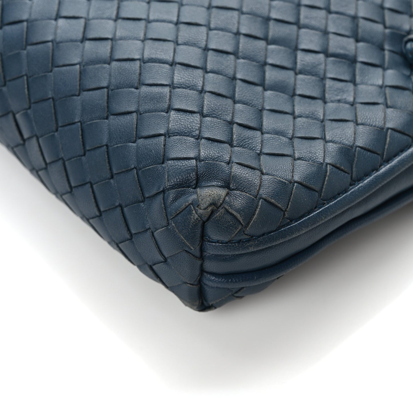 Nappa Intrecciato Nodini Crossbody Messenger Blue