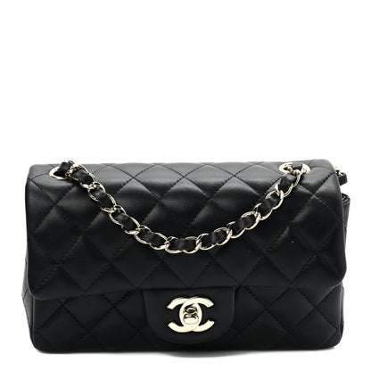 Chanel Lambskin Quilted Mini Rectangular Flap Black 1 of 9