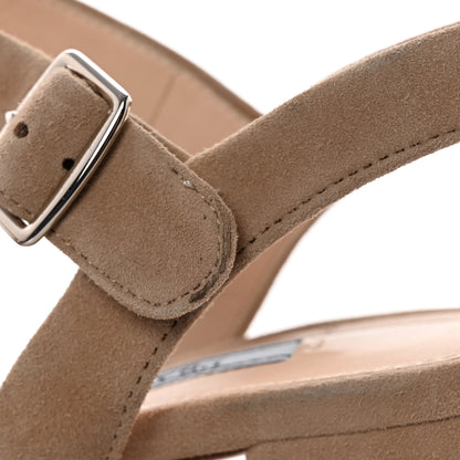 Prada Suede Crisscross Platform 30/105mm Sandals 36.5 Taupe 12 of 12