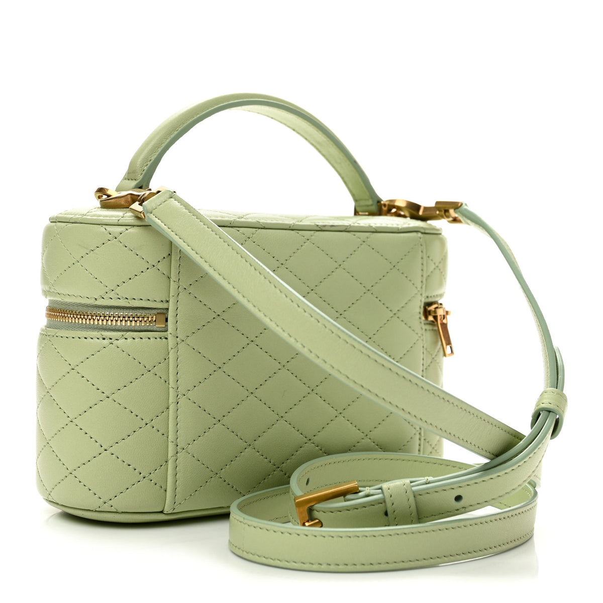 Lambskin Quilted Gaby Vanity Bag Misty Jade