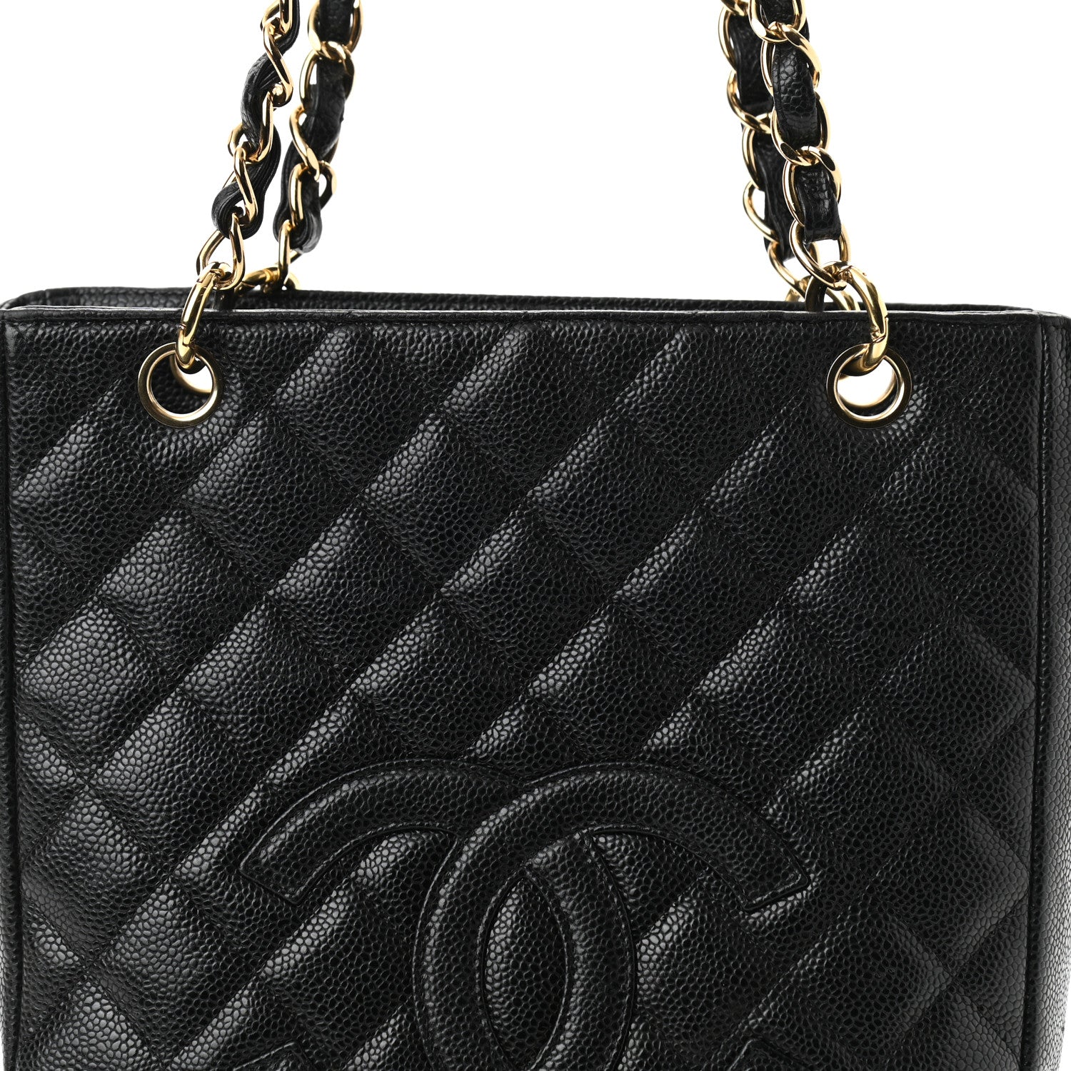 Chanel Caviar Quilted Petit Shopping Tote PST Black 8 of 10