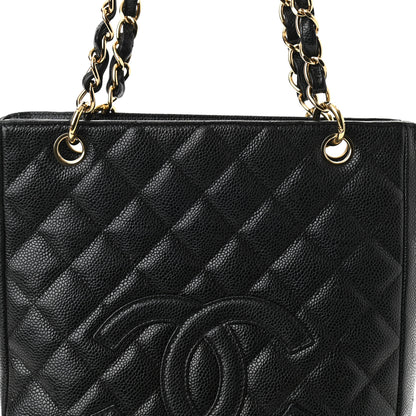Chanel Caviar Quilted Petit Shopping Tote PST Black 8 of 10