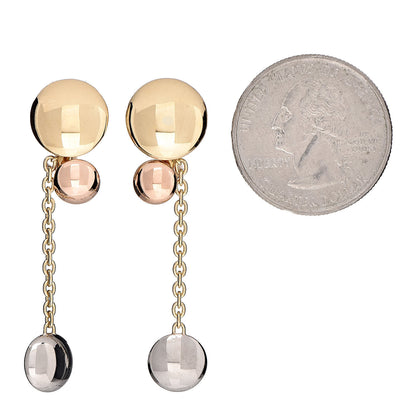 Cartier 18K Pink Yellow White Gold Sweet Trinity Drop Clip-On Earrings 2 of 4