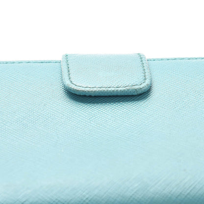 Prada Saffiano Metal Continental Flap Wallet Anice 10 of 16