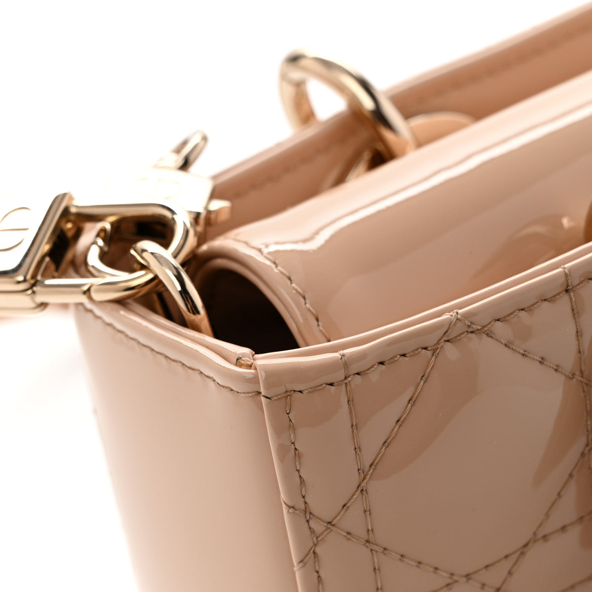 Patent Cannage Small Lady D-Joy Beige