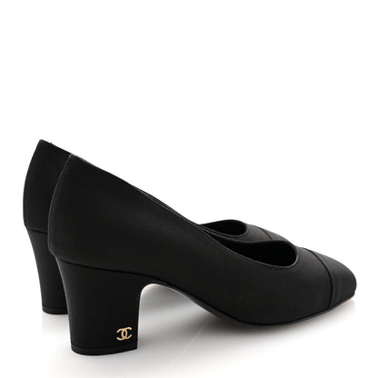 Chanel Grosgrain Cap Toe Uniform Pump 37 Black 4 of 11