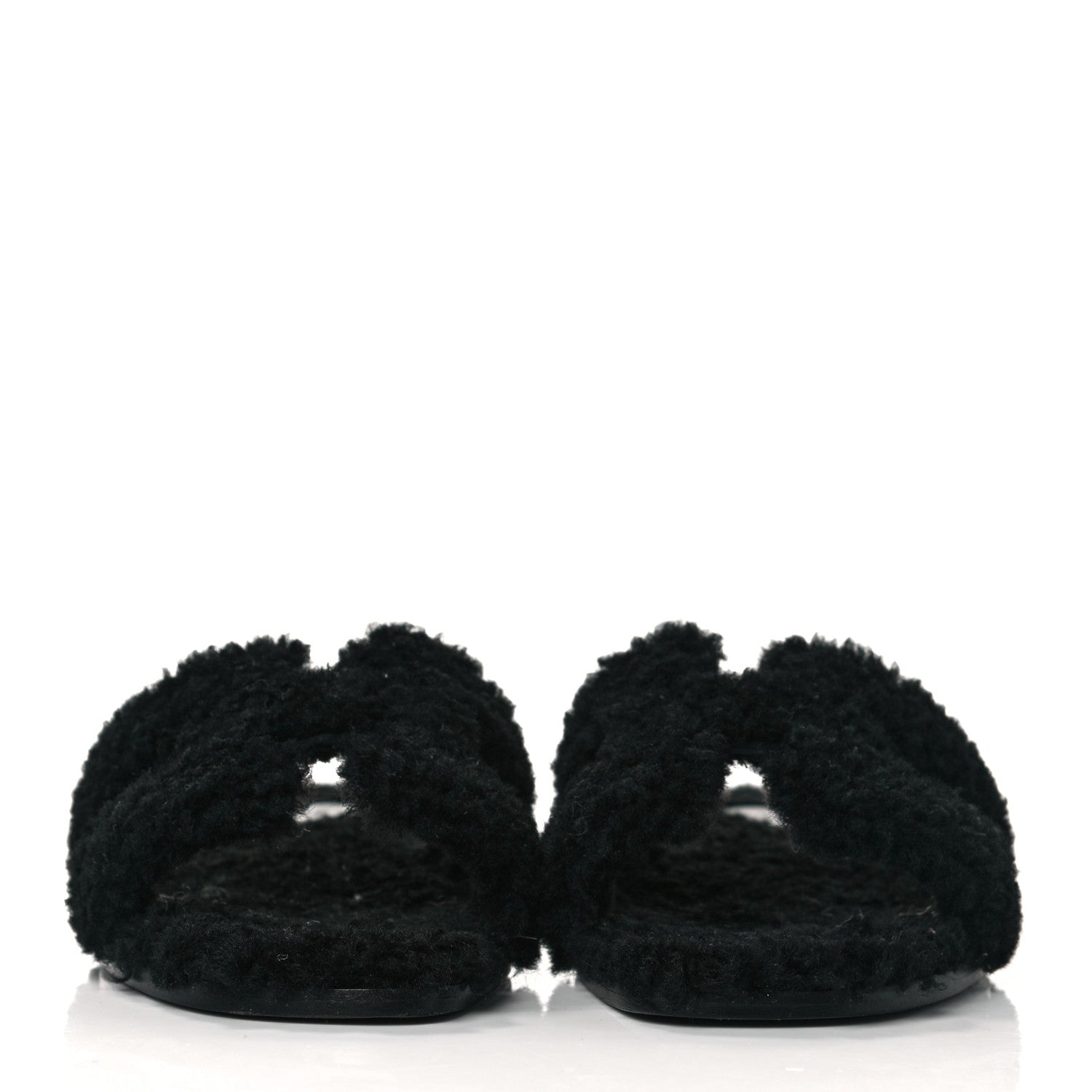 Hermes Woolskin Oran Sandals 40 Black 2 of 7