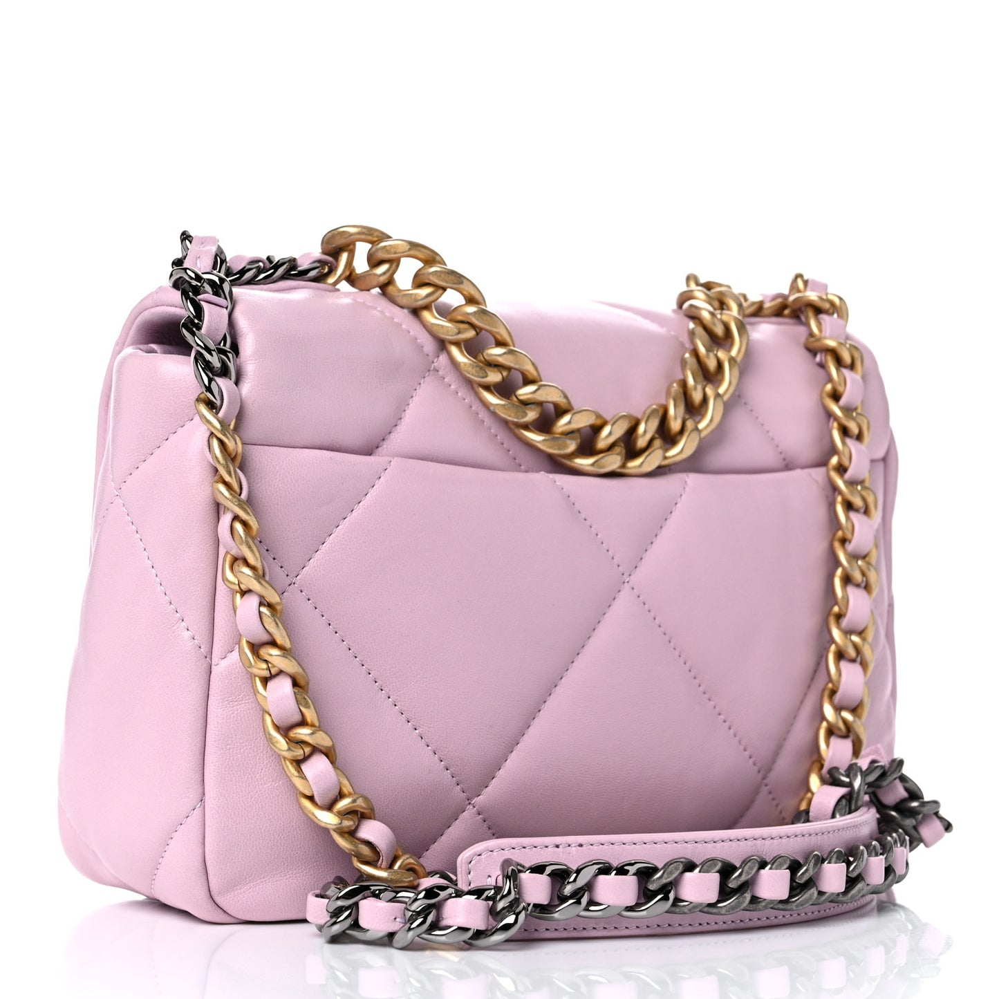 Lambskin Quilted Medium Chanel 19 Flap Light Pink