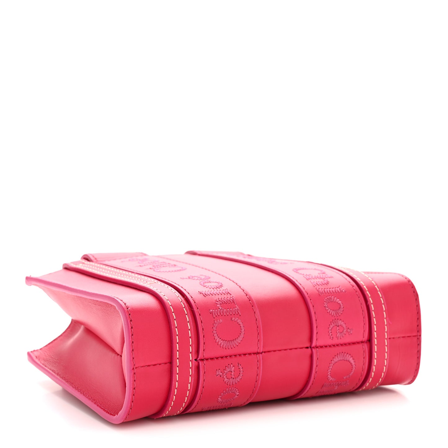 Calfskin Mini Woody Ribbon Tote Fizzy Pink