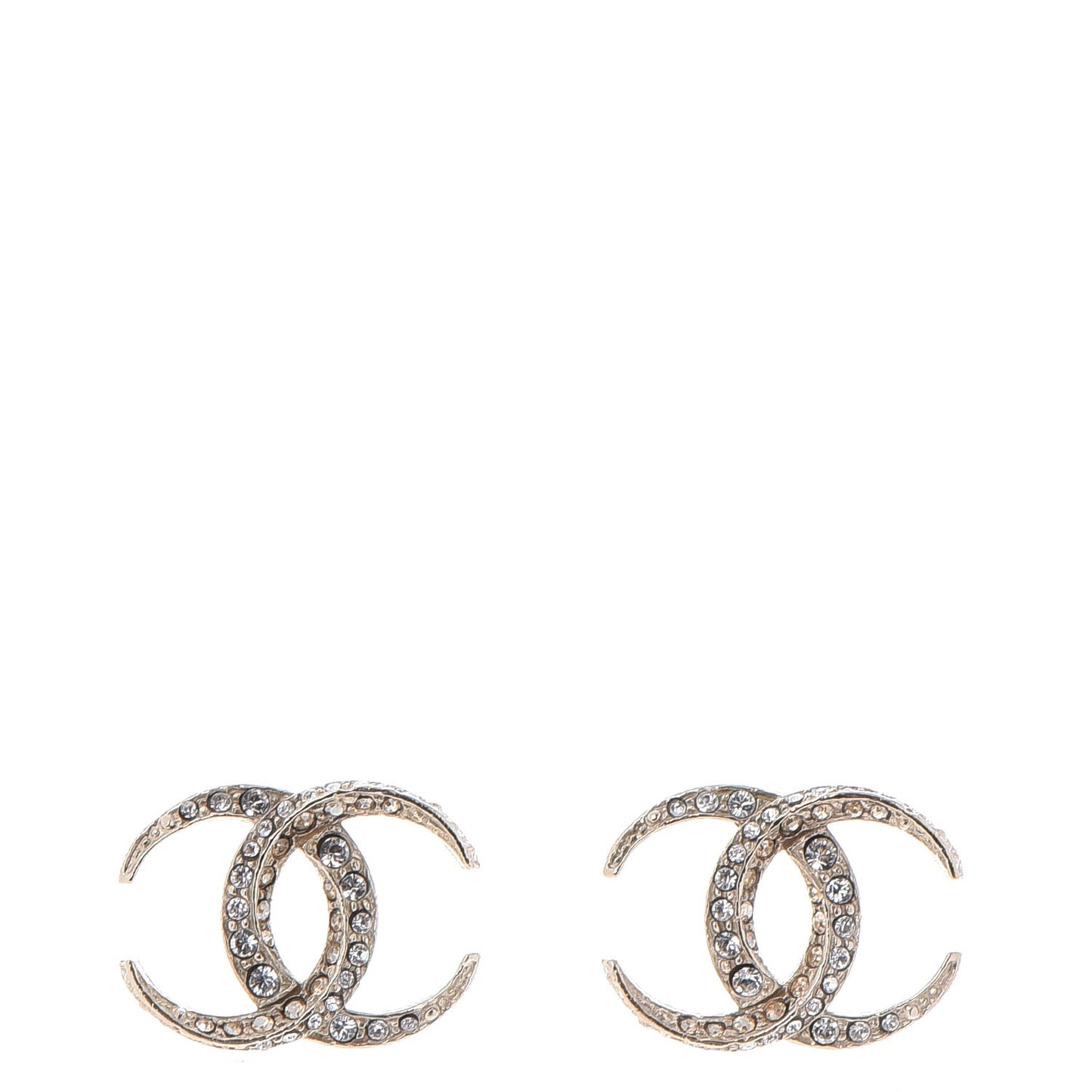 Crystal CC Moon Earrings Gold