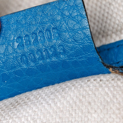 Gucci Pebbled Calfskin Large Soho Shoulder Bag Riviera Blue 7 of 23