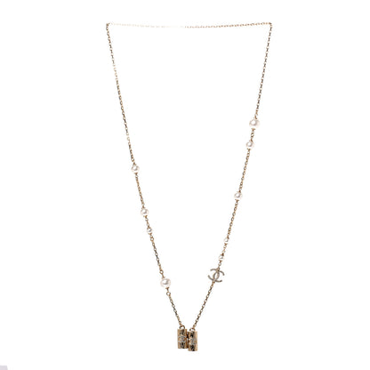 Chanel Crystal Pearl Airpod Necklace Gold 2 of 4