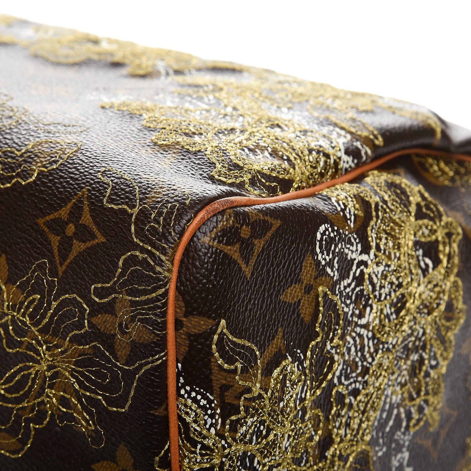 Louis Vuitton Monogram Dentelle Speedy 30 Gold 13 of 14