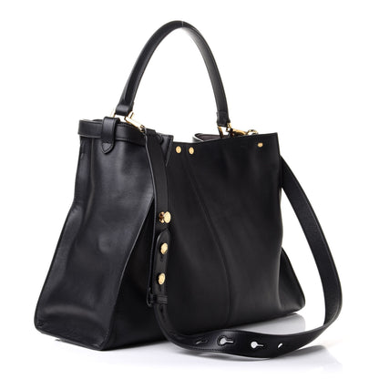 Fendi Vitello Seta Century Large Peekaboo X-Lite Black Fragola 3 of 19