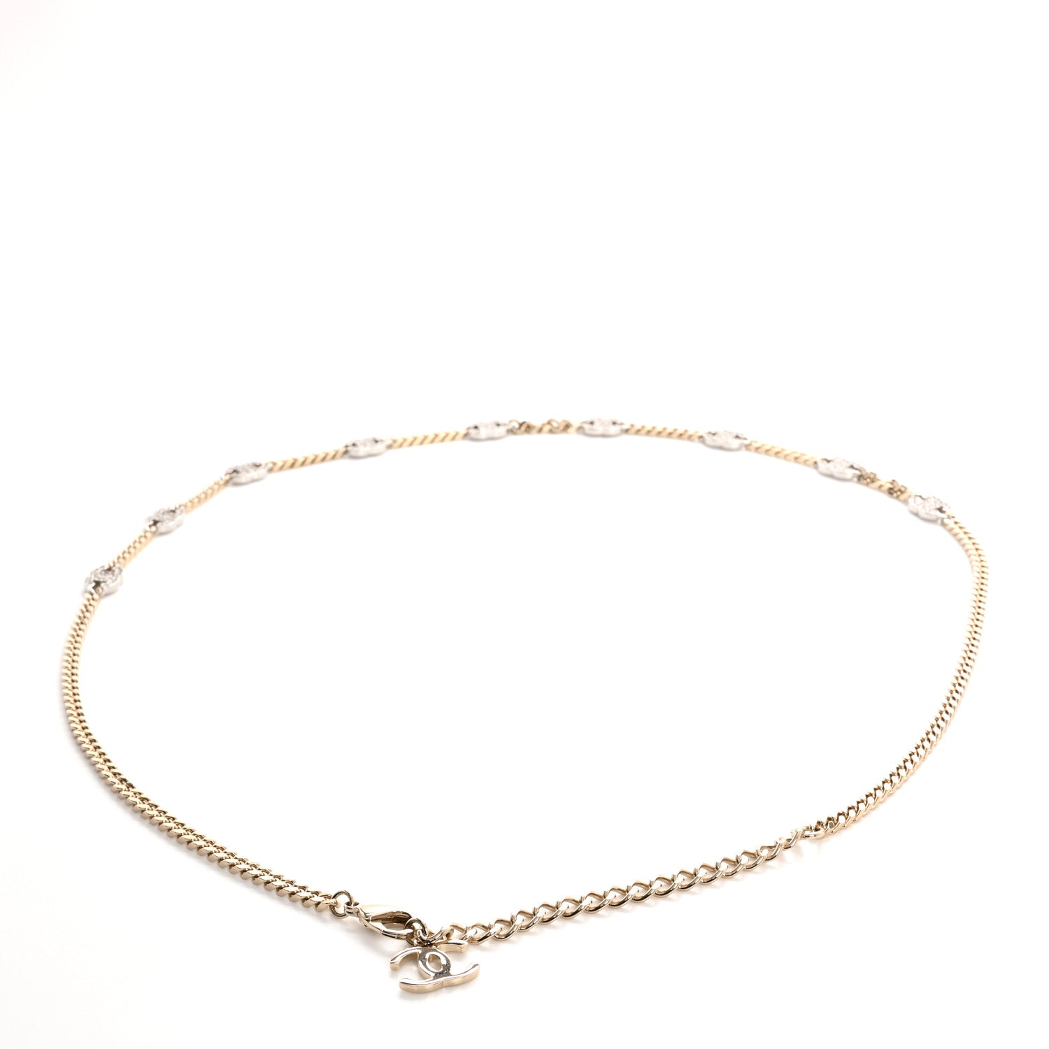 Chanel Crystal CC Chain Links Belt Gold Silver 2 of 4