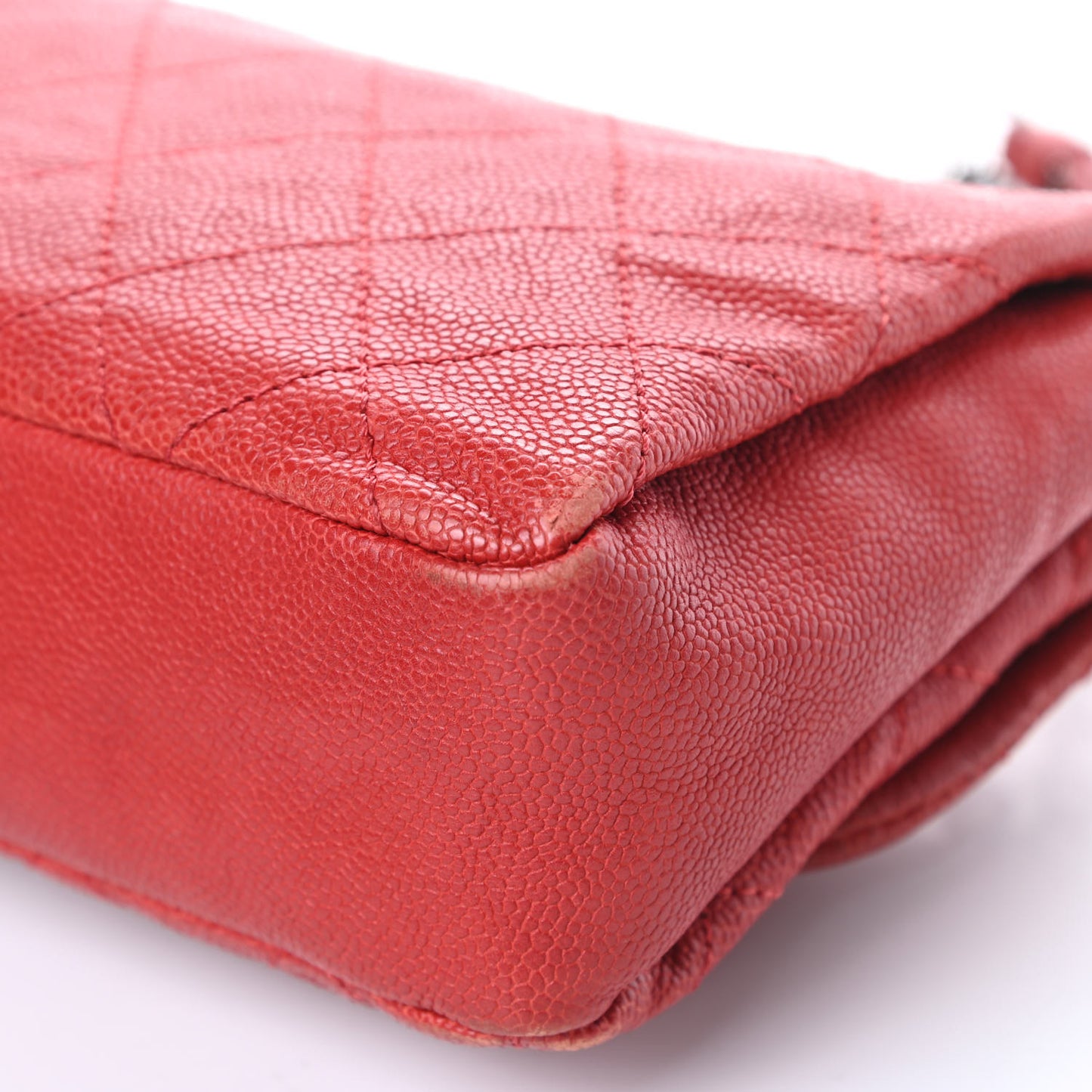 Caviar Quilted Medium Simply CC Flap Red