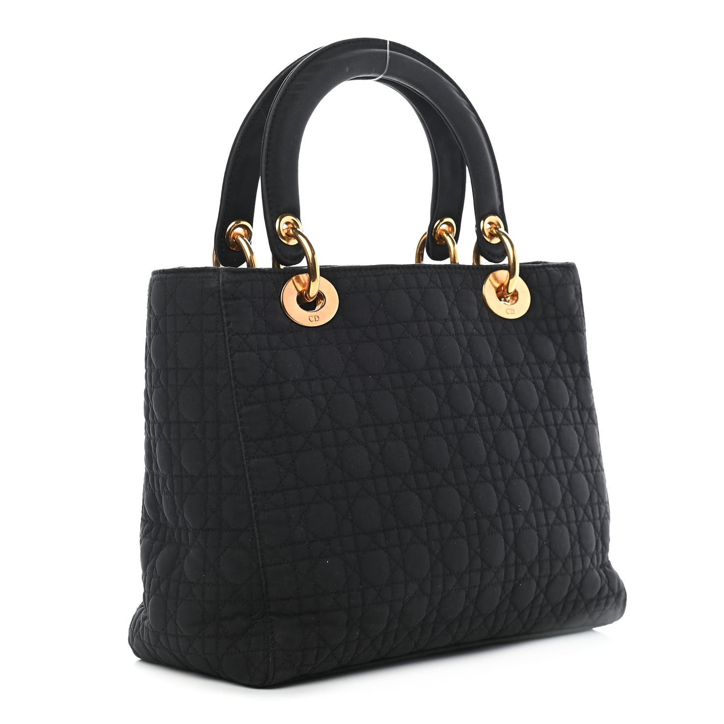 Nylon Cannage Medium Lady Dior Black