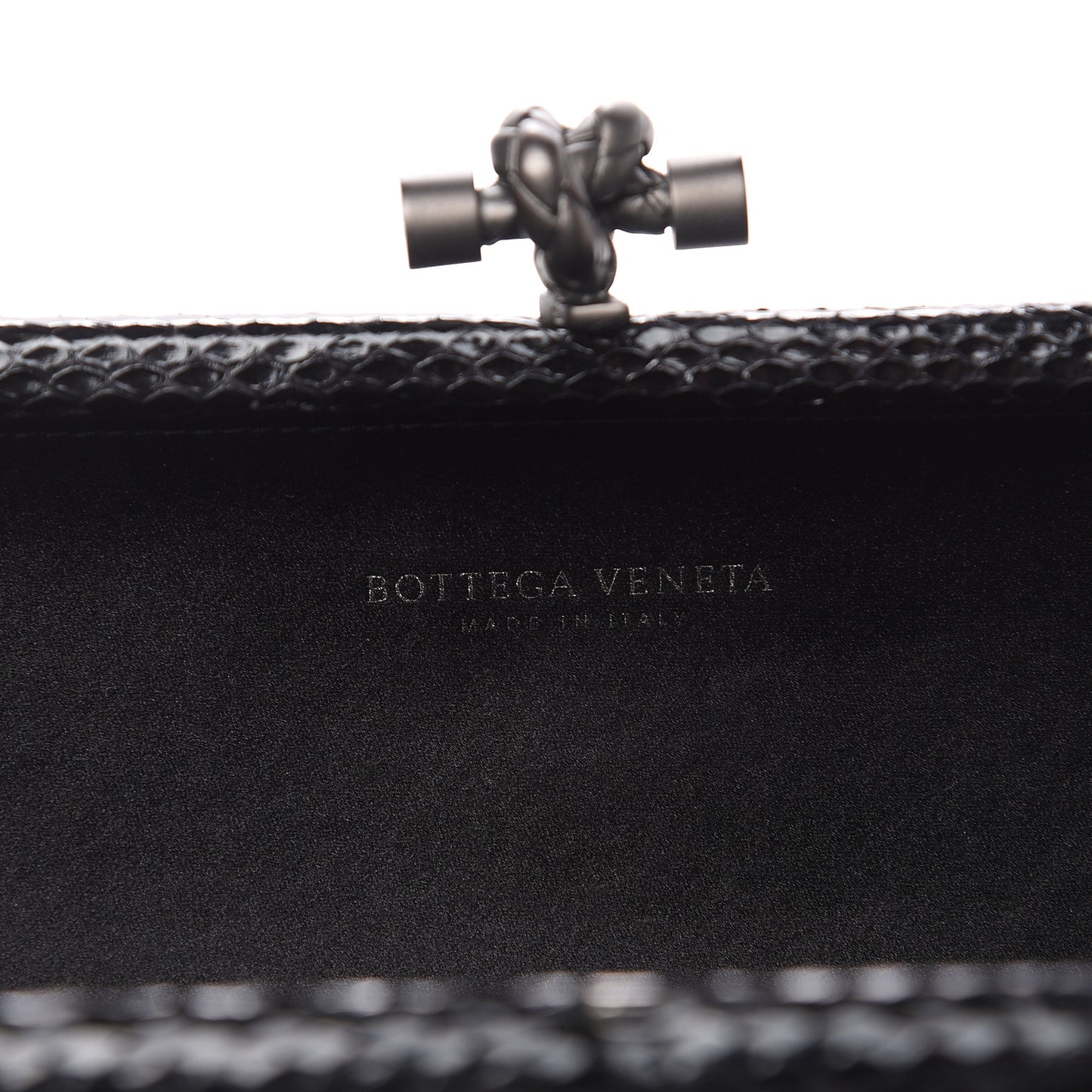 Satin Ayers Intreccio Impero Stretch Knot Clutch Black