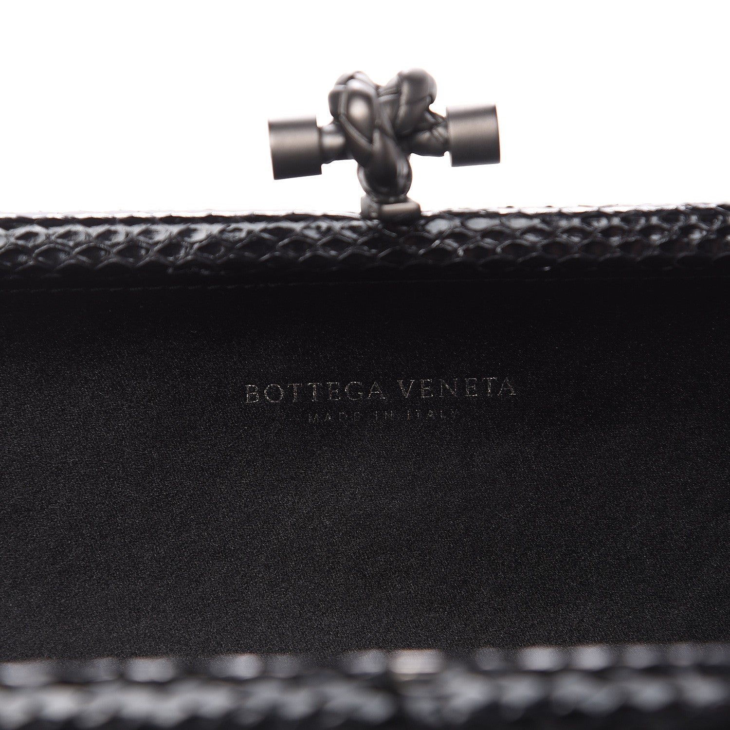 Bottega Veneta Satin Ayers Intreccio Impero Stretch Knot Clutch Black 7 of 10