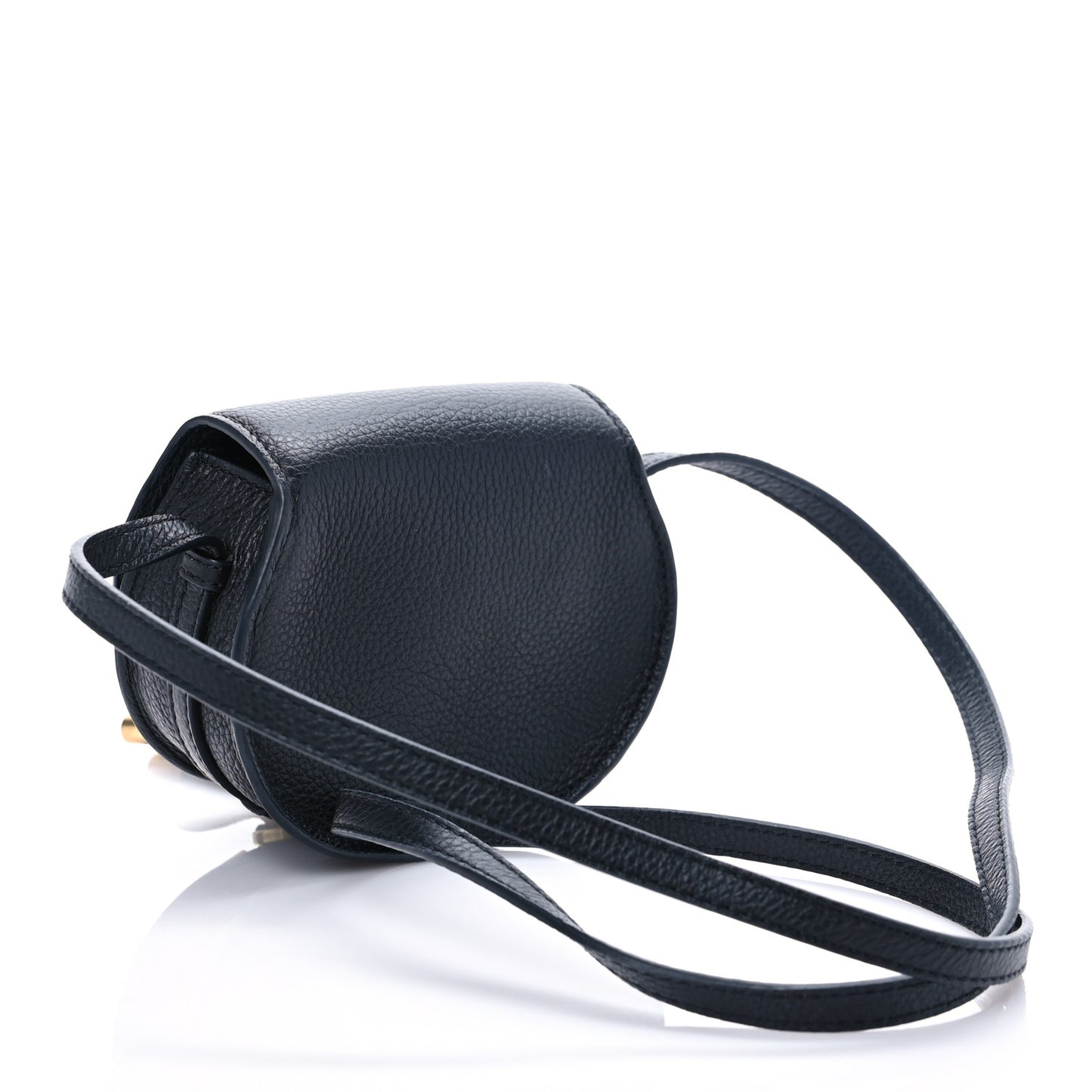 Calfskin Mini Marcie Round Crossbody Bag Black