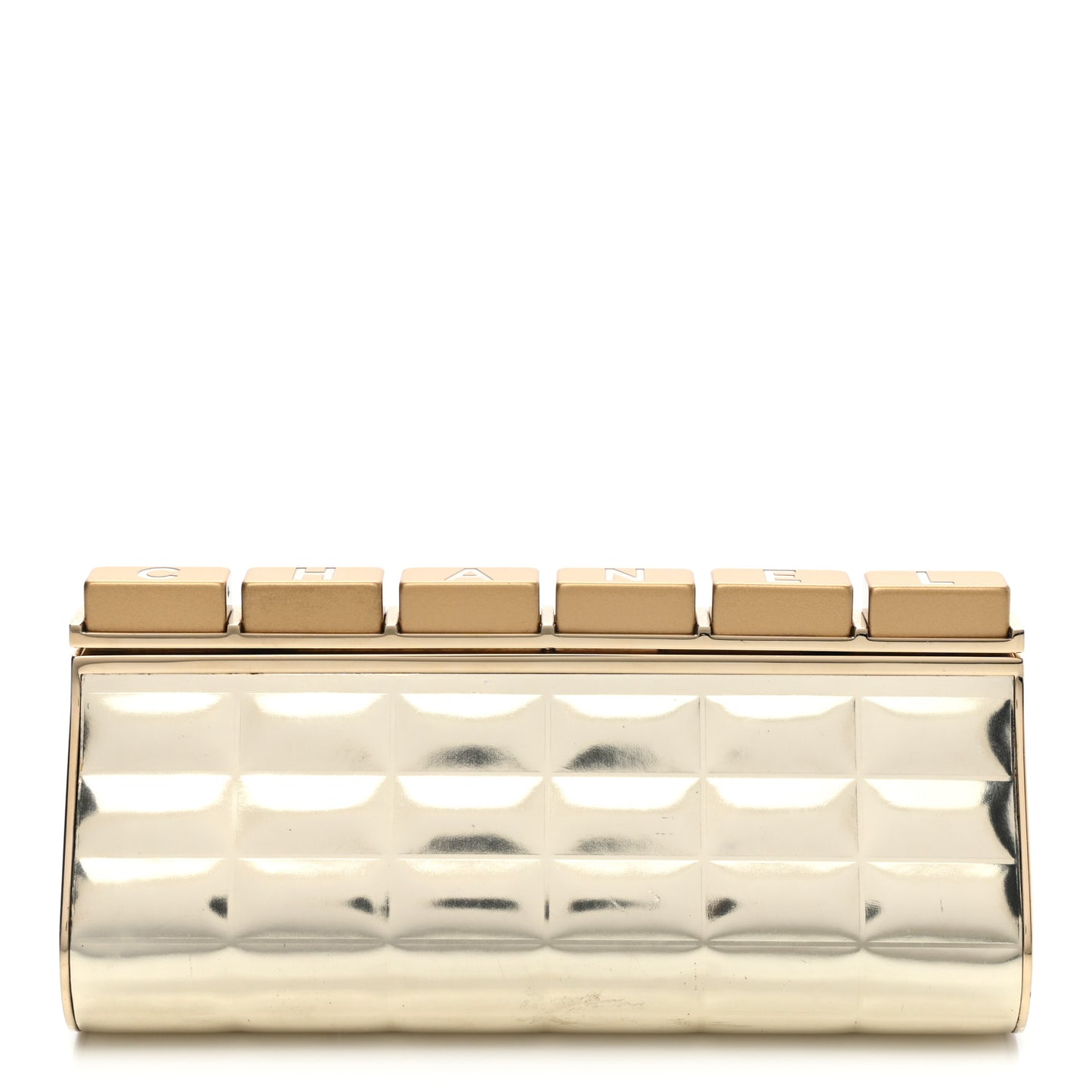 Metal Keyboard Clutch Dark Gold