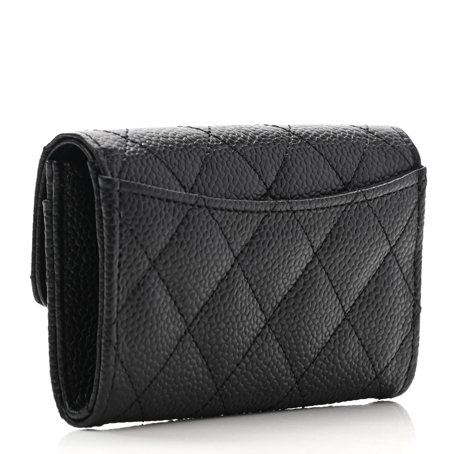 Chanel Caviar Quilted Flap Card Holder Wallet Black 3 of 8