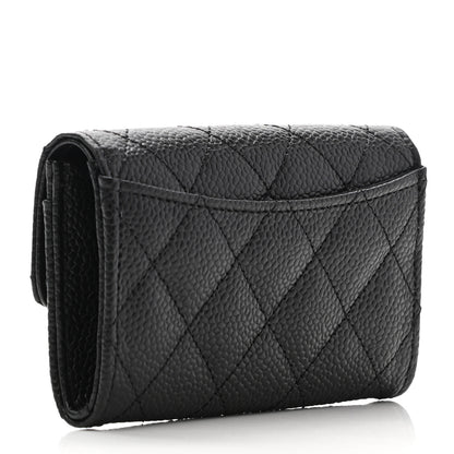 Chanel Caviar Quilted Flap Card Holder Wallet Black 3 of 8
