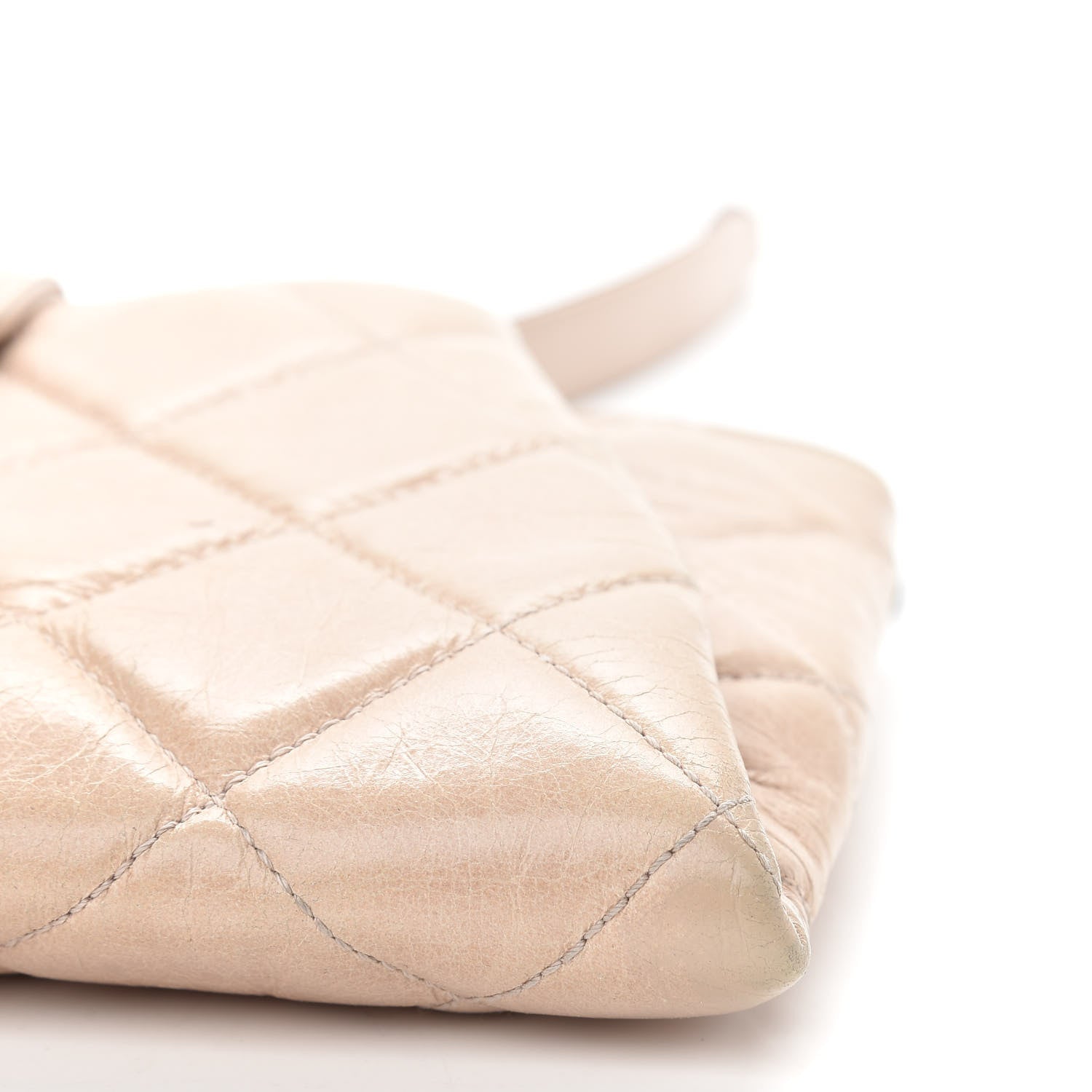 Chanel Glazed Calfskin Quilted Coco Pleats Chain Clutch Light Pink 8 of 10
