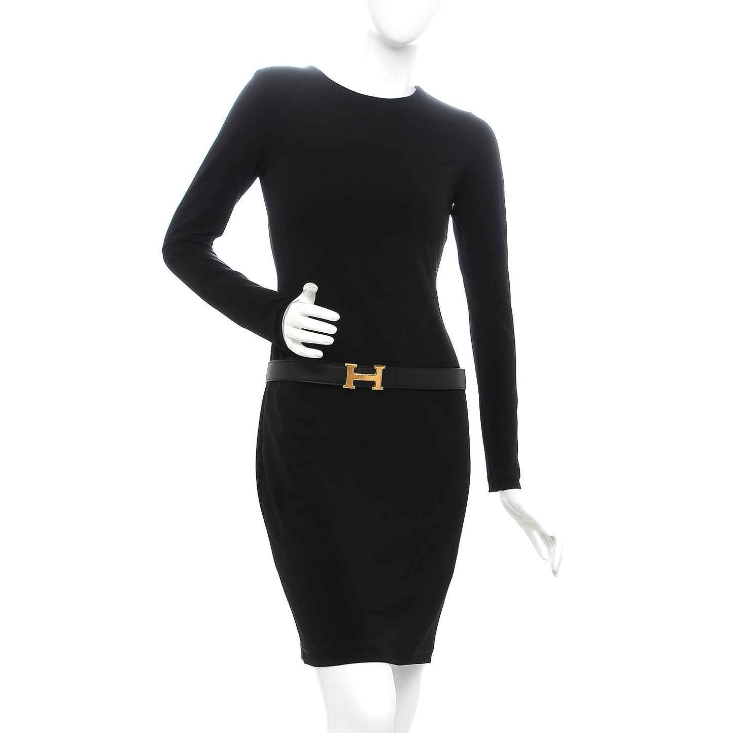 Swift Epsom 32mm Guilloche H Belt 85 Black Etoupe