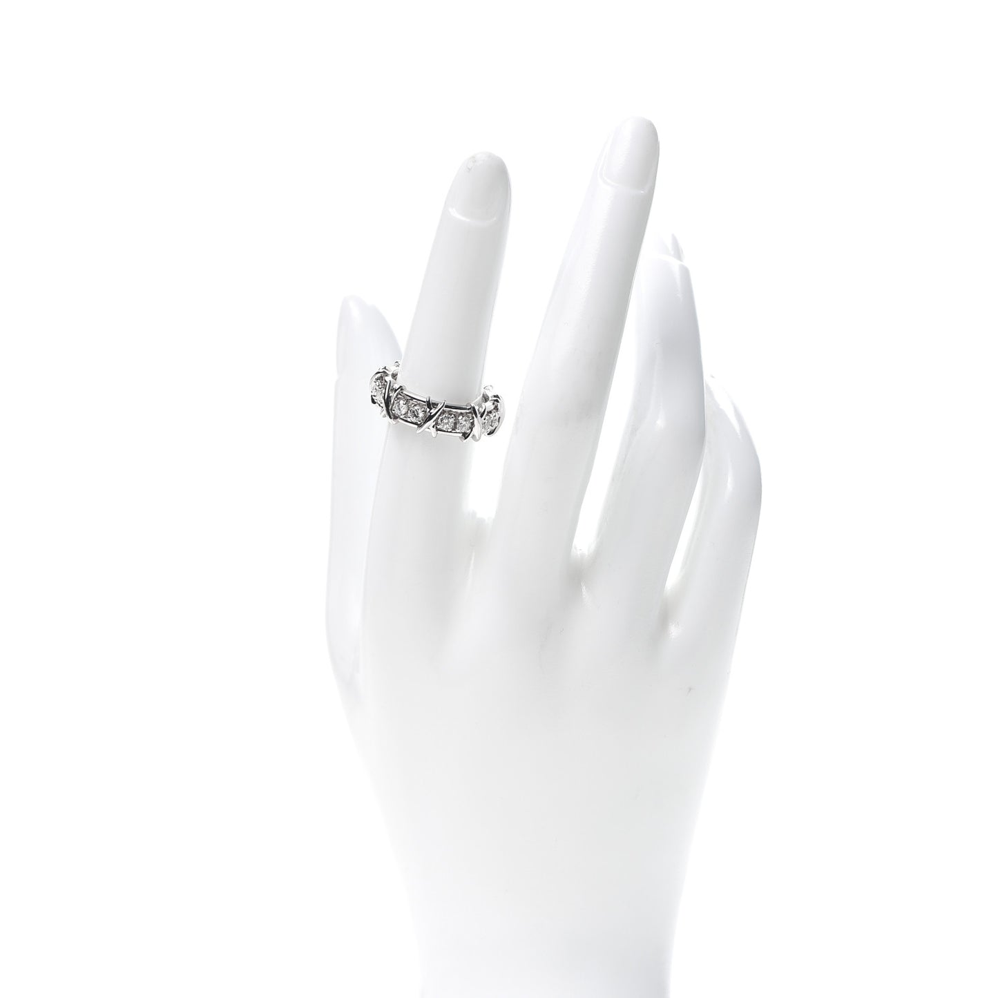 Platinum Diamond Schlumberger Sixteen Stone Ring 54 6.75