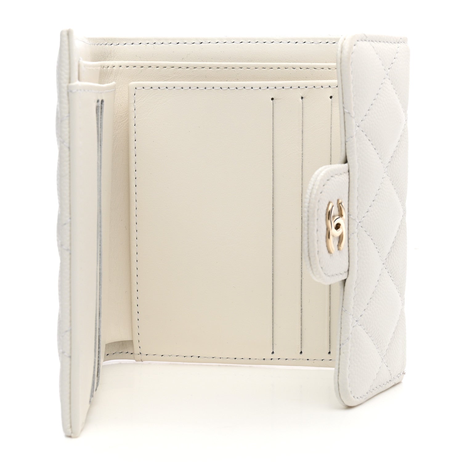Chanel Caviar Quilted Small Flap Wallet White 5 of 13