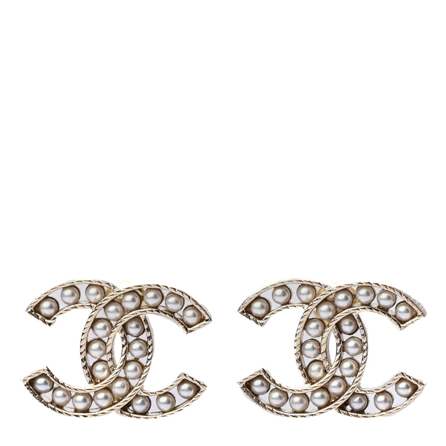 Chanel Pearl CC Earrings Gold 1 of 4