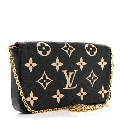 Louis Vuitton Empreinte Monogram Giant Felicie Pochette Black Beige 4 of 14
