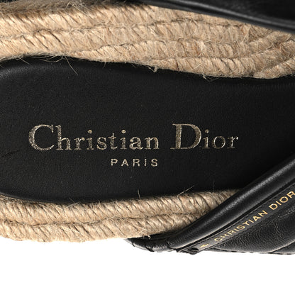 Christian Dior Calfskin Cannage Dtwist Espadrille Platform Sandals 38 Black 7 of 7
