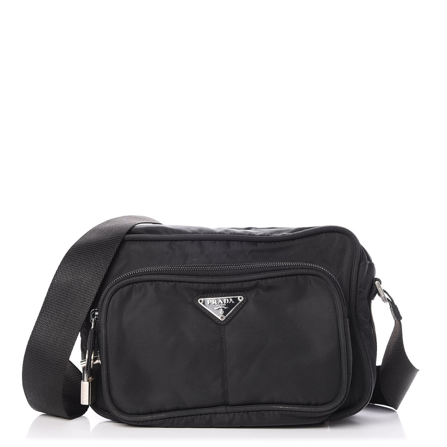 Nylon Saffiano Vela Messenger Bag Nero Black