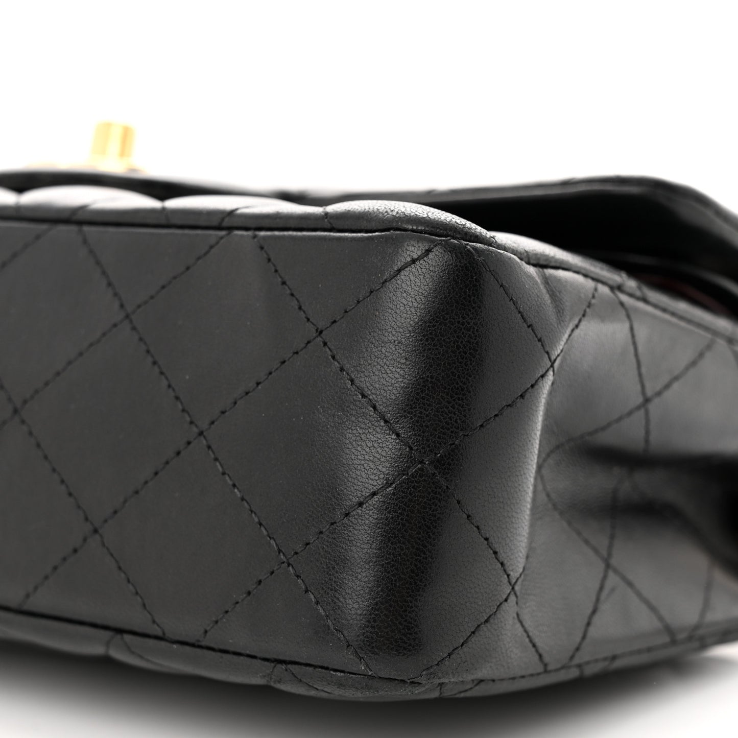 Lambskin Quilted Small Double Flap Black