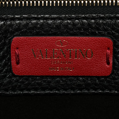 Valentino Garavani Grained Calfskin Rockstud Shoulder Tote Black 6 of 10