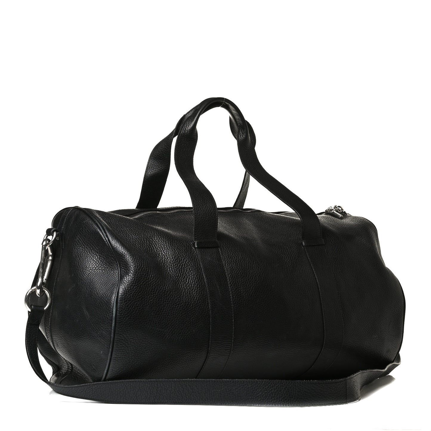 Calfskin Check Duffle Bag Black